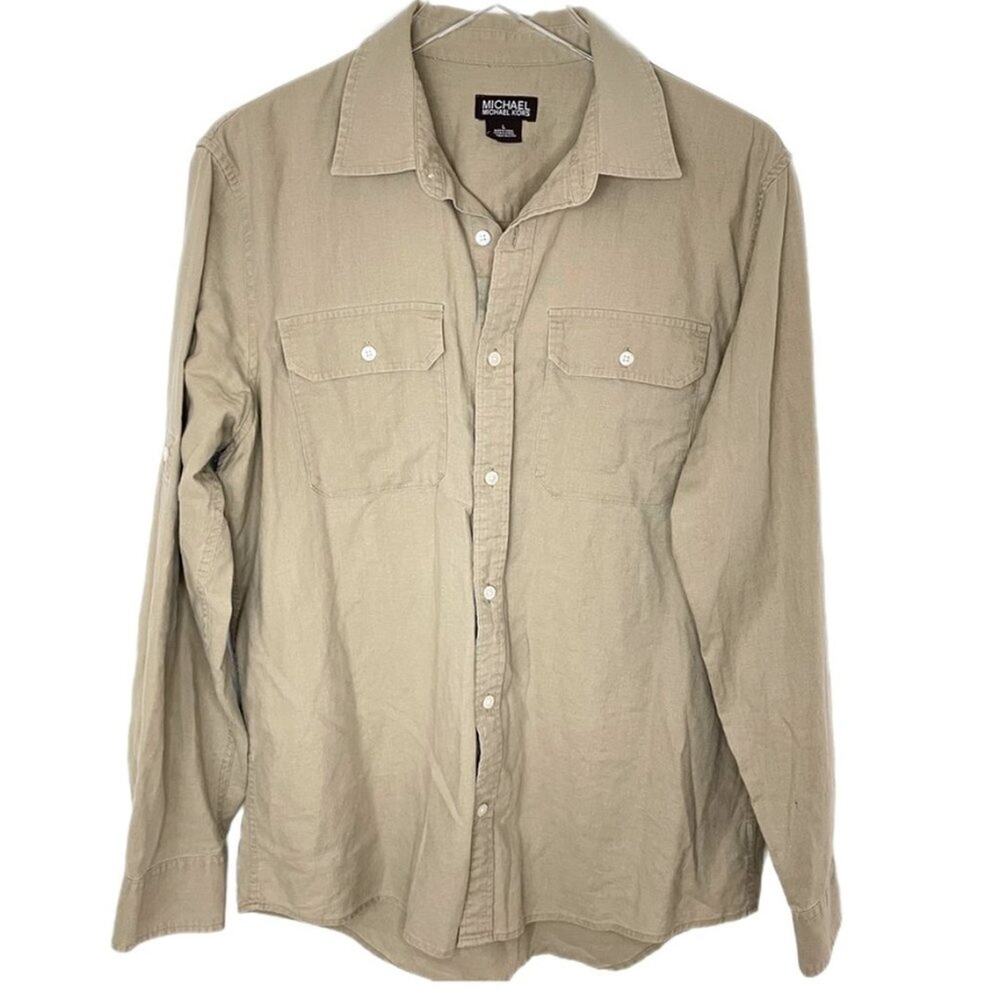 Mens Michael Michael Kors Casual Long Sleeve Button Front Shirt Sz L
